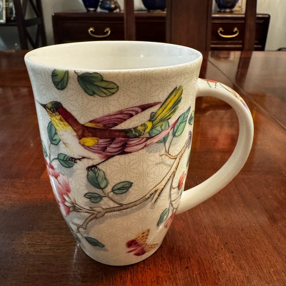 Pimpernel Birds Floral Roses Tisaniere Indian Rose Coffee Tea Mug Cup